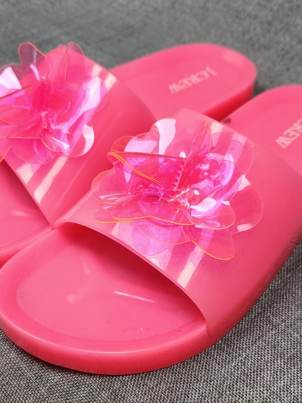 J. Crew Pink Floral Jelly Blossom Pool Slides Size 8. - Picture 5 of 10
